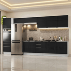 Armário de Cozinha Completa 400 cm Branco/Preto Lux Madesa 02