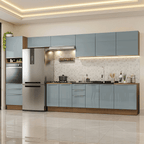Armário de Cozinha Completa 400 cm Rustic/Cinza Lux Madesa 02