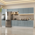 Armário de Cozinha Completa 400 cm Branco/Cinza Lux Madesa 02