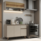 Armário de Cozinha Compacta 120 cm Crema Nice Madesa 01