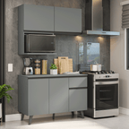 Armário de Cozinha Compacta 120 cm Cinza Nice Madesa 05