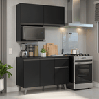 Armário de Cozinha Compacta 120 cm Preto Nice Madesa 05