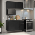 Armário de Cozinha Compacta 120 cm Suspenso Preto Nice Madesa 06