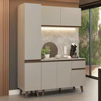 Armário de Cozinha Compacta 160 cm Crema Nice Madesa 01