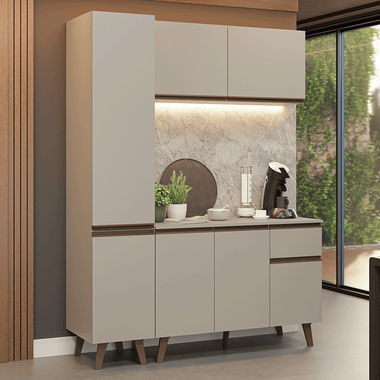 Armário de Cozinha Compacta 160 cm Crema Nice Madesa 01