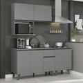 Armário de Cozinha Compacta 180 cm Cinza Nice Madesa 02