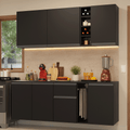 Armário de Cozinha Compacta 180 cm Suspenso Preto Nice Madesa 04