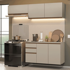 Armário de Cozinha Compacta Suspensa 200 cm Crema Nice Madesa 05