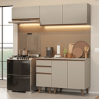 Armário de Cozinha Compacta 200 cm Crema Nice Madesa 06