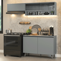 Armário de Cozinha Compacta 200cm Cinza Nice Madesa 10