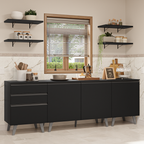 Armário de Cozinha Completa 240 cm Preto Nice Madesa 01