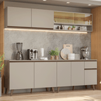 Armário de Cozinha Completa 240 cm Crema Nice Madesa 03