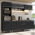 Armário de Cozinha Completa 260 cm Preto Nice Madesa 01