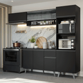Armário de Cozinha Completa 260 cm Preto Nice Madesa 03