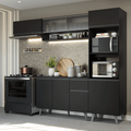 Armário de Cozinha Completa 260 cm Preto Nice Madesa 04