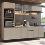 Armário de Cozinha Completa 260 cm Suspenso Crema Nice Madesa 15