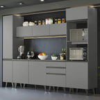 Armário de Cozinha Completa 280cm Cinza Nice Madesa 01
