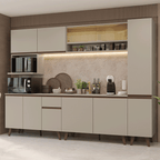 Armário de Cozinha Completa 280 cm Crema Nice Madesa 03