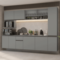 Armário de Cozinha Completa 280 cm Suspensa Cinza Nice Madesa 04