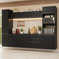 Armário de Cozinha Completa 280 cm Suspenso Preto Nice Madesa 06