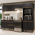 Armário de Cozinha Completa 260 cm Preto Pieta Madesa 02