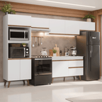Armário de Cozinha Completa 330 cm Branco Pieta Madesa 01