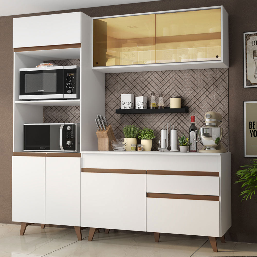 Armário de Cozinha Compacta 190cm Branco Reims Madesa 02