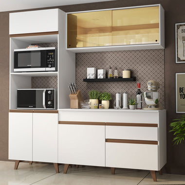 Armário de Cozinha Compacta 190cm Branco Reims Madesa 02