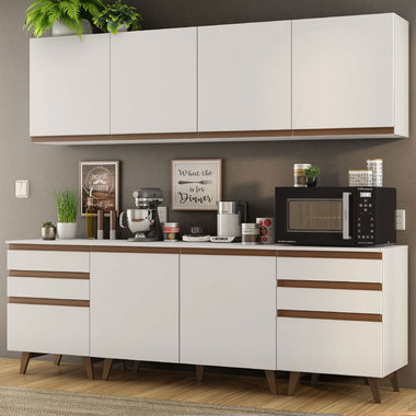 Armário de Cozinha Completa 240cm Branco Reims Madesa 02