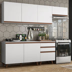Armário de Cozinha Completa 250cm Branco Reims Madesa 02