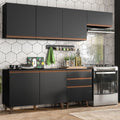 Armário de Cozinha Completa 250cm Preto Reims Madesa 02