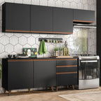 Armário de Cozinha Completa 250cm Preto Reims Madesa 02