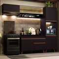 Armário de Cozinha Completa 250cm Preto Reims Madesa 04