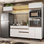 Armário de Cozinha Completa 260cm Branco Reims Madesa 01