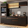 Armário de Cozinha Completa 260cm Preto Reims Madesa 02