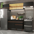 Armário de Cozinha Compacta Reims 260cm Preto Reims Madesa 03