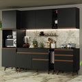 Armário de Cozinha Completa 260cm Preto Reims Madesa 05