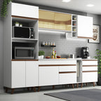 Armário de Cozinha Completa 270cm Branco Reims Madesa 01