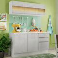 Armário de Cozinha Compacta 100% MDF 120 cm Frentes Branco Brilho Smart Madesa XP