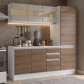 Armário de Cozinha Compacta 100% MDF 170 cm Branco/Rustic/Crema Smart Madesa 02