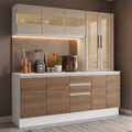 Armário de Cozinha Compacta 100% MDF 180 cm Branco/Rustic/Crema Smart Madesa 04