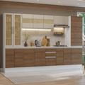 Armário de Cozinha Completa 100% MDF 290 cm Branco/Rustic/Crema Smart Madesa 01