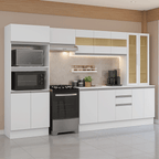 Armário de Cozinha Completa 100% MDF 310 cm Branco Smart Madesa 04