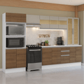 Armário de Cozinha Completa 100% MDF 310 cm Branco/Rustic/Crema Smart Madesa 04