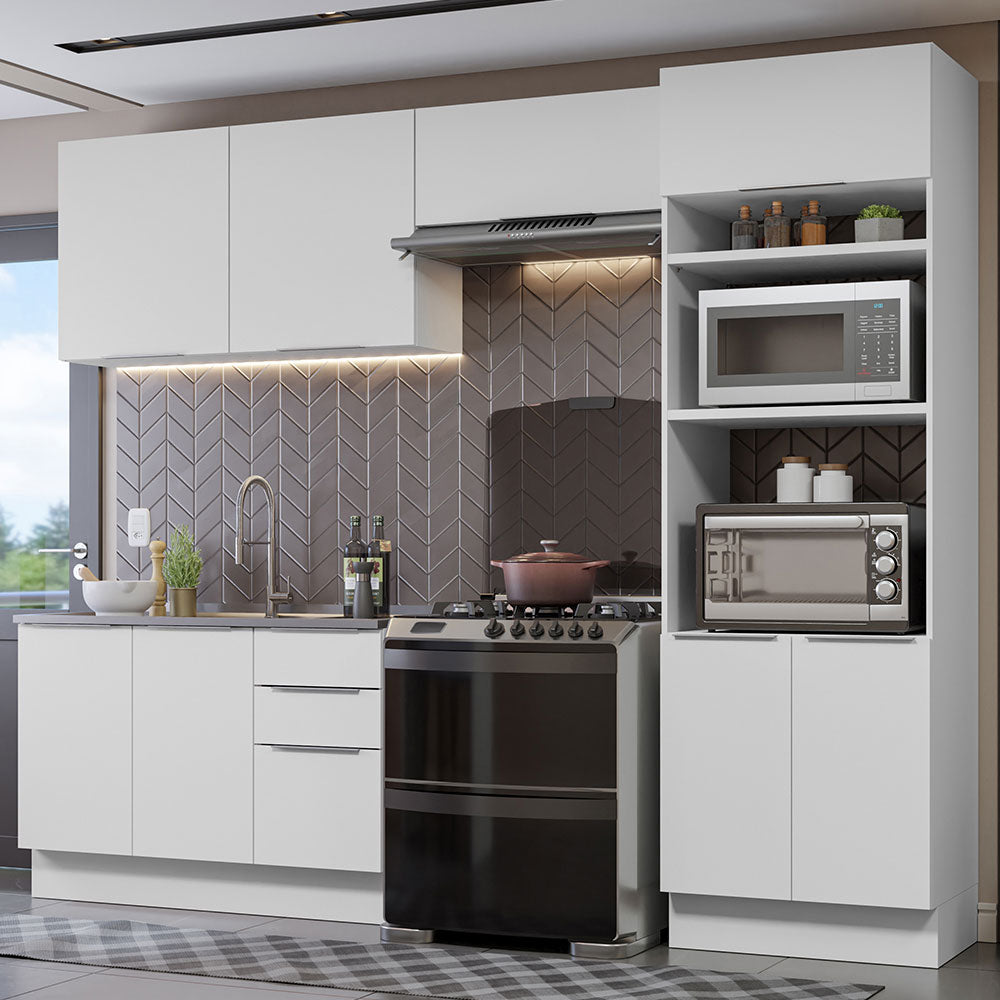 Armário de Cozinha Completa 270cm Branco Stella Madesa 05