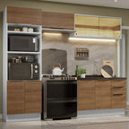 Armário de Cozinha Completa 270cm Branco/Rustic Stella Madesa 06