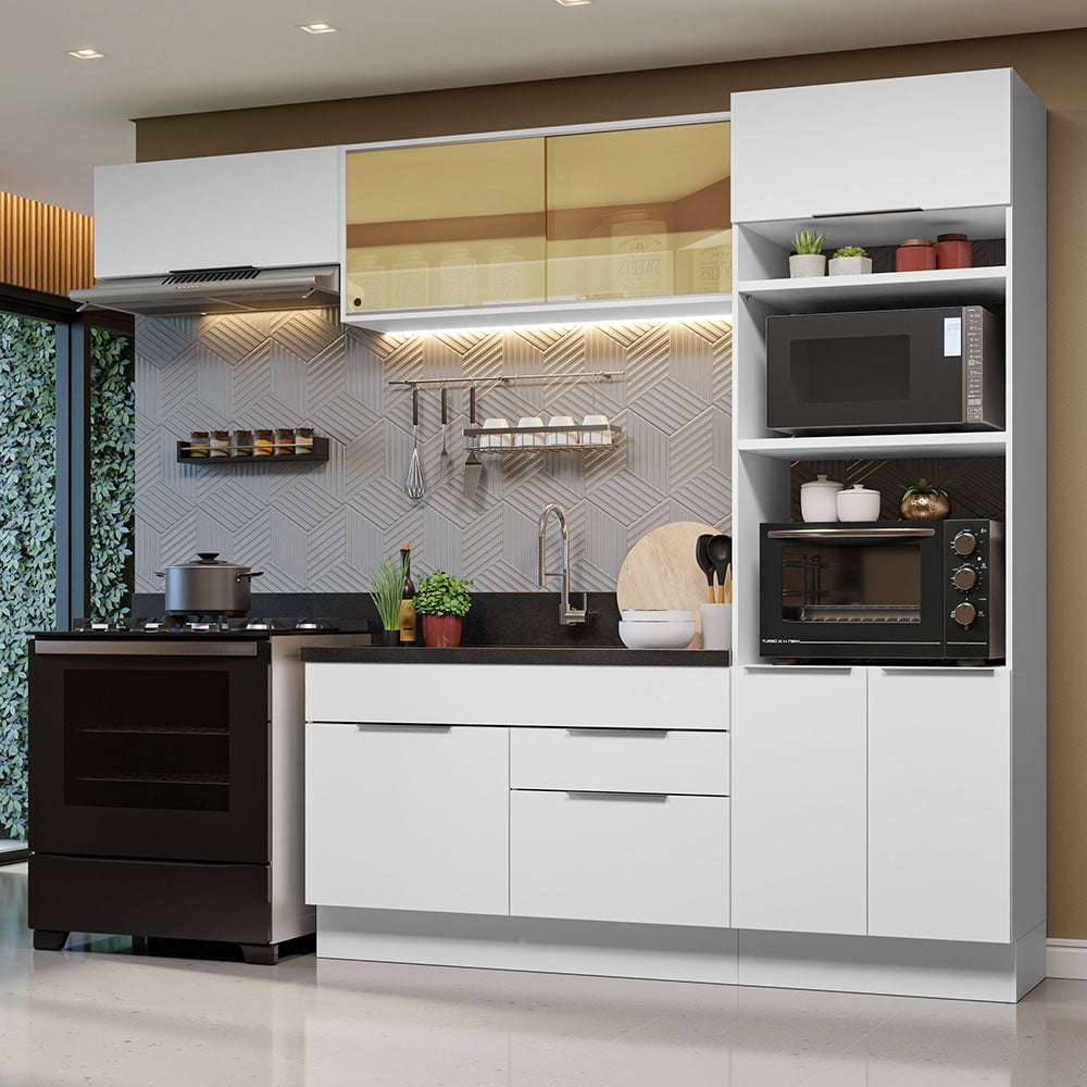 Armário de Cozinha Completa 270cm Branco Stella Madesa 08