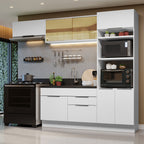 Armário de Cozinha Completa 270cm Branco Stella Madesa 08
