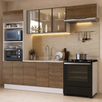 Armário de Cozinha Completa 270 cm Branco/Rustic Stella Madesa 12