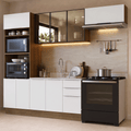 Armário de Cozinha Completa 270 cm Rustic/Branco Stella Madesa 12